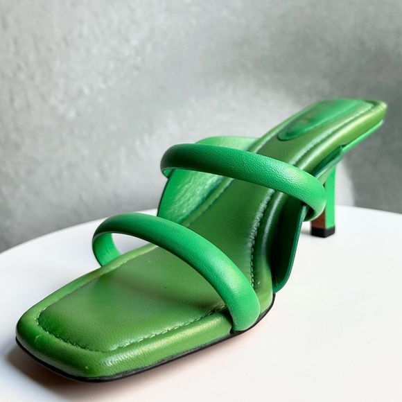 🌸FRAME🌸 Le Carlotta Green Leather Sandal Size: 37 - Picture 4 of 16
